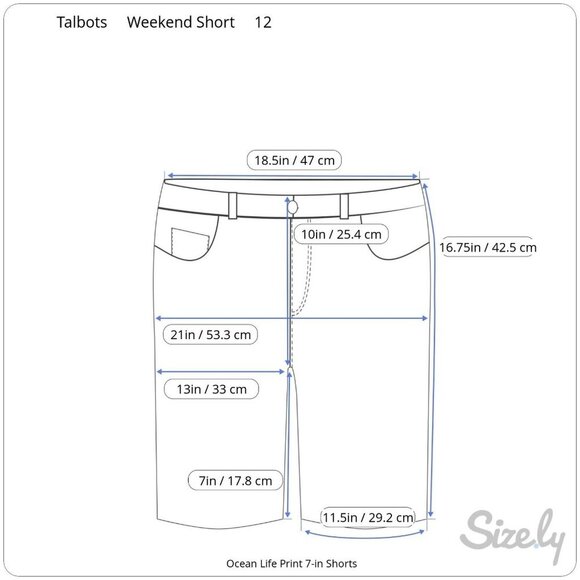 Talbots The Weekend Short 7 inch in Bright Colorful Ocean Life Print Size 12 - Picture 9 of 9